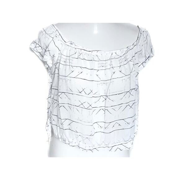 Cloth & Stone Purple White Tie-Dye Short Cap Sleeve Flowy Blouse Top L - Picture 1 of 8